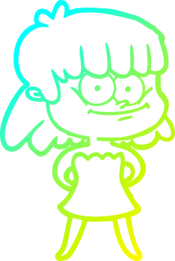 Bir insan tarafından çizilmiş gülümseyen bir karikatür çizimi