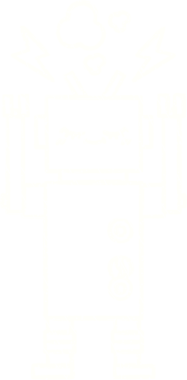 Bir insan tarafından çizilen robot tebeşiri.