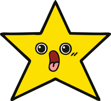 Bir insan tarafından çizilmiş altın yıldız karikatürü.