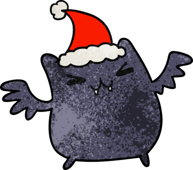 Bir insan tarafından çizilmiş kawaii yarasasının el yapımı karikatürü.