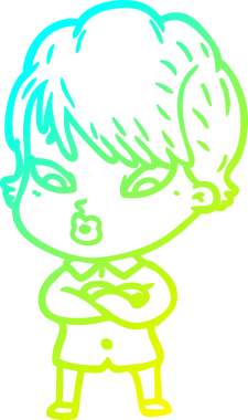 Bir insan tarafından çizilmiş bir karikatür kadın çizimi.