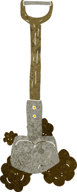 Bir insan tarafından çizilmiş kürek.