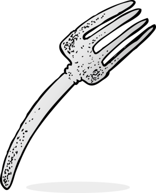 bir insan tarafından çizilmiş karikatür çatalı