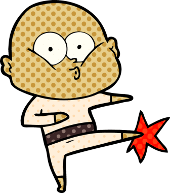 Bir insan tarafından çizilmiş kel bir adam.