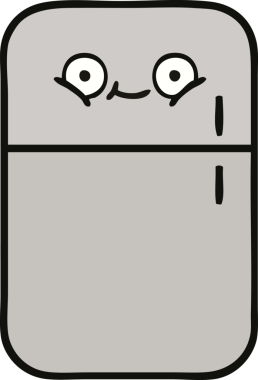 Bir insan tarafından çizilmiş buz dolabı karikatürü.