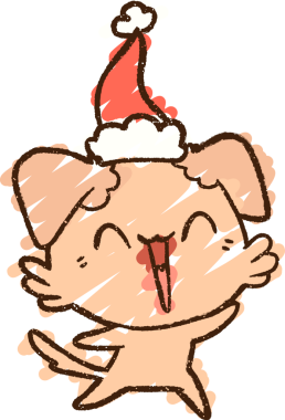 Bir insan tarafından çizilen Noel Köpeği Tebeşiri