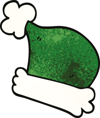 Bir insan tarafından çizilmiş noel şapkaları.