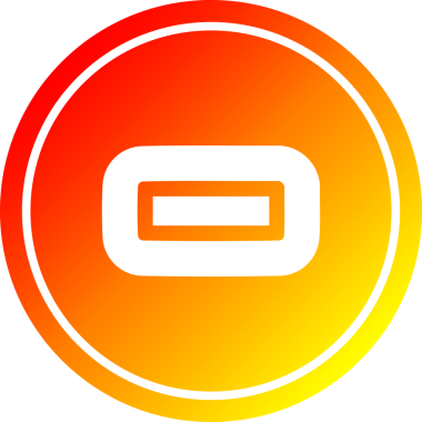 Bir insan tarafından çizilen sıcak gradyan bitiş dairesel simgesi ile çıkarma