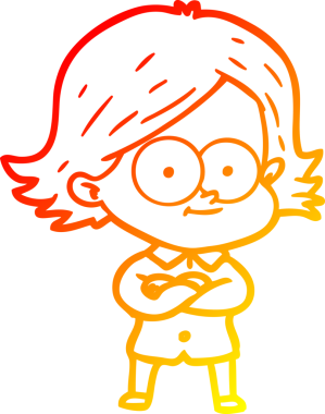 Bir insan tarafından çizilmiş mutlu bir çizgi film kızı çizimi