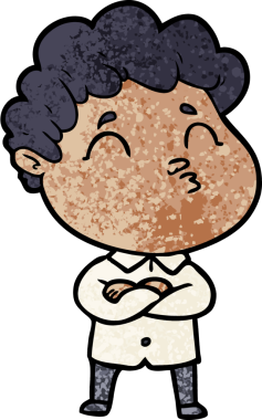 Çizgi film adamı somurtuyor Bir insan tarafından çizilmiş