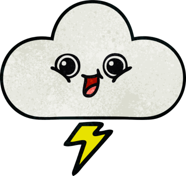 Bir insan tarafından çizilmiş fırtına bulutunun retro grunge deseni.