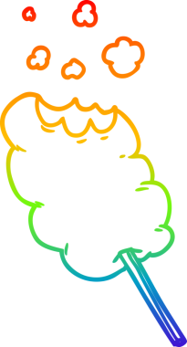 gökkuşağı gradyan çizgi çizimi bir insan tarafından çizilmiş şeker diş ipi