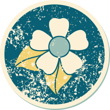 Bir insan tarafından çizilmiş bir çiçeğin sembolik dövmesi.