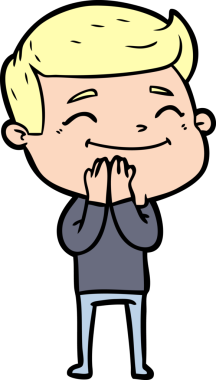 Bir insan tarafından çizilmiş mutlu çizgi film adamı.