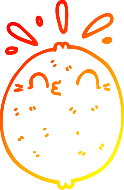 Bir insan tarafından çizilmiş şirin bir karikatür limonu çizimi