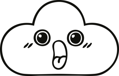 Bir insan tarafından çizilmiş bir kar bulutunun çizgi çizimi