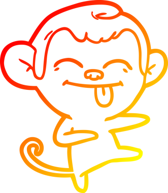 Bir insan tarafından çizilmiş komik bir çizgi maymunun sıcak çizgi çizimi