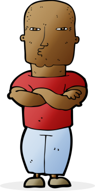 Bir insan tarafından çizilmiş sert adam çizgi filmi.