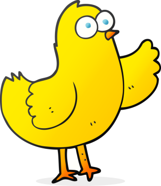 Bir insan tarafından çizilmiş serbest çizgi film kuşu.