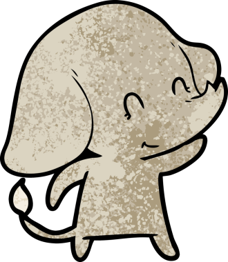 Bir insan tarafından çizilmiş şirin bir fil.