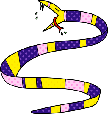 Bir insan tarafından çizilmiş zehirli yılan çizgi filmi.