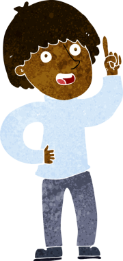 Bir insan tarafından çizilmiş bir fikri olan çizgi film adamı.