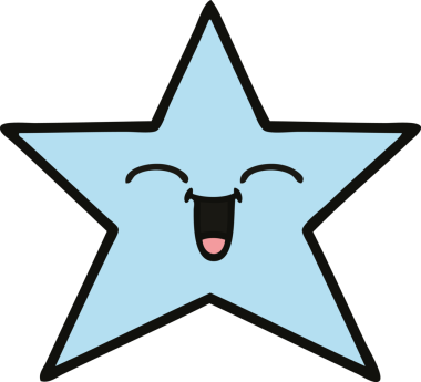 Bir insan tarafından çizilmiş yıldız balığı çizgi filmi.