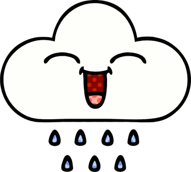 Bir insan tarafından çizilmiş bir yağmur bulutu çizgi filmi.