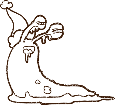 Bir insan tarafından çizilmiş Noel Sümüklüböceği Kömürü