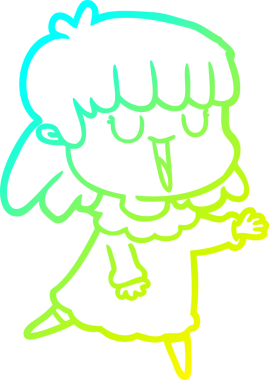 Bir insan tarafından çizilmiş bir karikatür kadın çizimi.