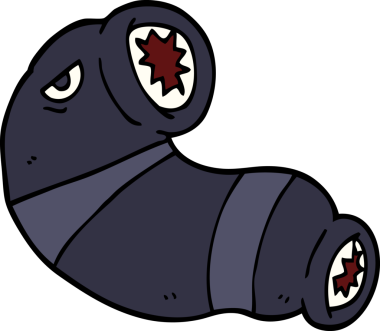 Bir insan tarafından çizilmiş karalama canavarı sülüğü.