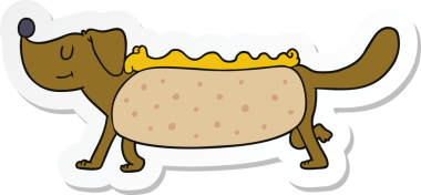 Bir insan tarafından çizilmiş bir sosislinin çıkartması.