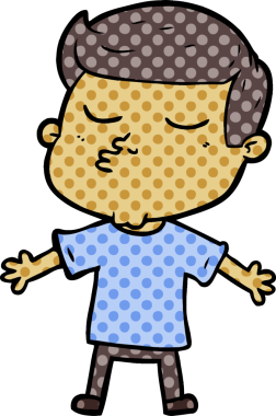 Bir insan tarafından çizilmiş karikatür mankeni adam.