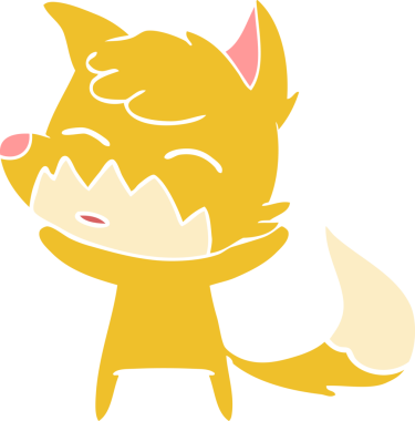 Bir insan tarafından çizilmiş düz renk çizgi film tilkisi