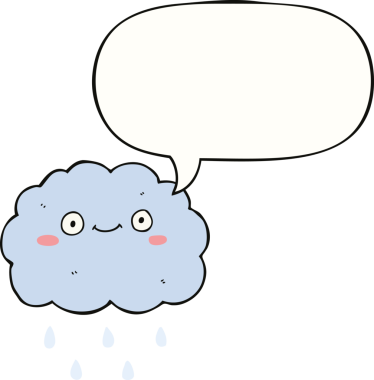 Bir insan tarafından çizilmiş tatlı bir çizgi film bulutu.