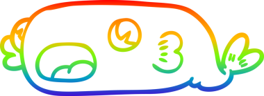 gökkuşağı gradyan çizgisi bir insan tarafından çizilmiş karikatür balığı çizimi