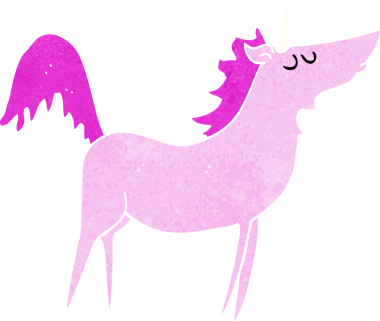 Bir insan tarafından çizilmiş tek boynuzlu at çizgi filmi.