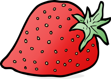 Bir insan tarafından çizilmiş çilek çizgi filmi.