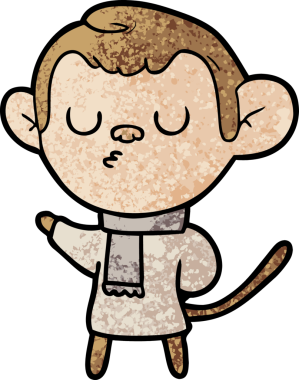 Bir insan tarafından çizilmiş çizgi maymun.