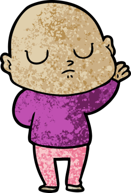 bir insan tarafından çizilmiş kel bir adam.