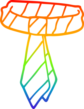 gökkuşağı gradyan çizgisi bir insan tarafından çizilmiş bir ofis kravatının çizimi