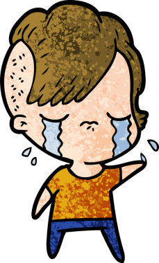 Bir insan tarafından çizilmiş ağlayan bir kız.