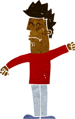 Çizgi film bir insan tarafından çizilmiş stresli adam