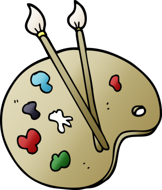 bir insan tarafından çizilmiş karalama sanatçısı paleti