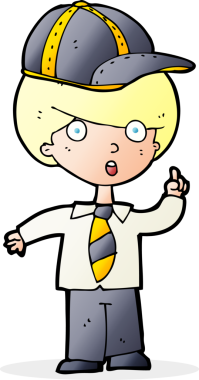 Bir insan tarafından çizilmiş çizgi film çocuğu.