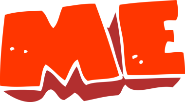 Bir insan tarafından çizilmiş ME sembolünün düz renk çizimi