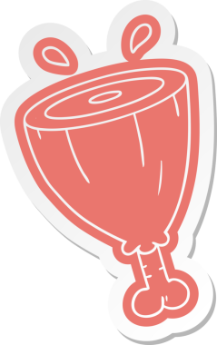 Bir insan tarafından çizilmiş jambon ekleminin karikatür etiketi.