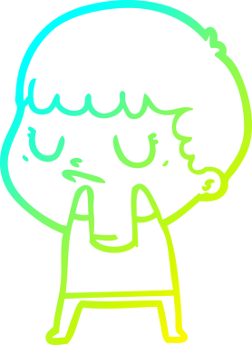 Bir insan tarafından çizilmiş soğuk gradyan çizgi film karakteri.