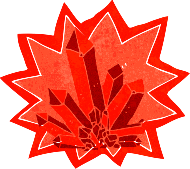 bir insan tarafından çizilmiş karikatür kristalleri