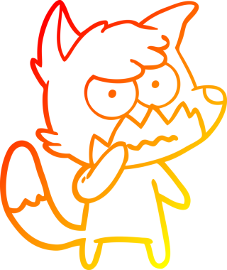 Bir insan tarafından çizilmiş kızgın tilki çizgi çizimi.